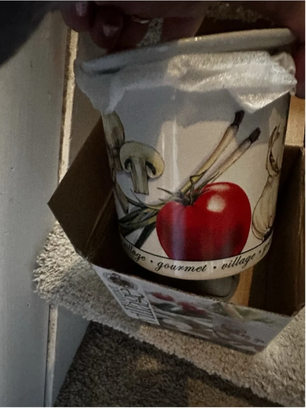 Gourmet Village Jubilee Dip Chiller Ceramic Tomato Mushroom Vintage Style
